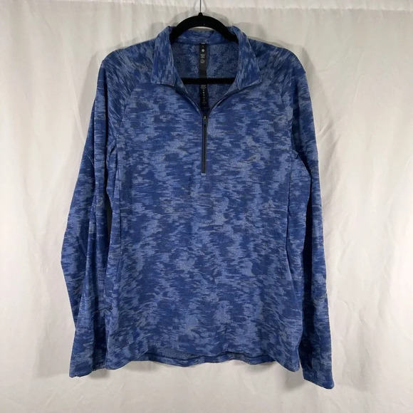 lululemon athletica Other - Lululemon Sweater Men's Large Blue 1/4 Zip Mock Neck CA 35801 RN 106259 Pullover